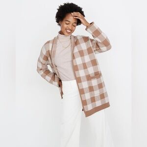 Madewell Minetta sweater coat in Buffalo check, xs